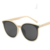 Nwe Fashion Color Luxury Flat Top Cat Eye Elegant Sunglasses Woman  culos De Sol Men Twin Beam Oversized Sun Glasses UV400O