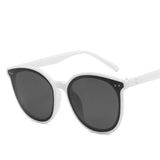 Nwe Fashion Color Luxury Flat Top Cat Eye Elegant Sunglasses Woman  culos De Sol Men Twin Beam Oversized Sun Glasses UV400O