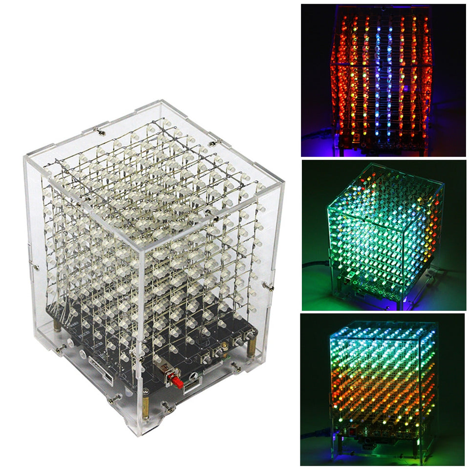 DIY Welding Electronic Bulk Parts Bluetooth Light Cube Kit With Bluetooth, With Horn, Remote Control, Seven Colours Changing